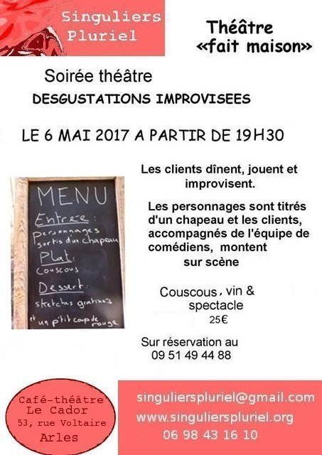 Dégustations improvisées, au Cador, Arles 2017